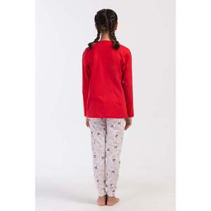 Conjunto de pijama para niña Supreme Lyc con cuello redondo y falda de manga larga con puños ovalados, tallas 9-10/15-16 - Product Image 1