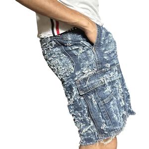 กางเกงยีนส์ขาสั้นผู้ชายสไตล์วินเทจแบบพับได้ รุ่นปี 2014 แฟชั่นสตรีท กางเกงยีนส์คาร์โก้สำหรับผู้ชาย - Product Image 3