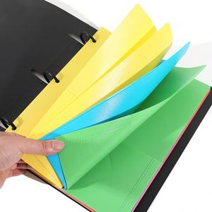 Porte-documents professionnel en plastique PP à trois trous avec double pochette pour articles de papeterie de bureau - Product Image 2