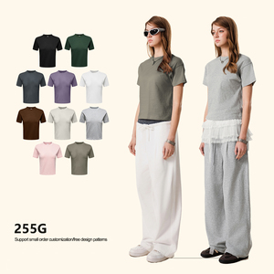 Camiseta de Verano para Mujer, 255G, 100% Algodón Ecológico, Cuello Redondo, Manga Corta, Corte Ajustado, Personalizada, de Alta Calidad, con Estampado para Gimnasio - Product Image 1