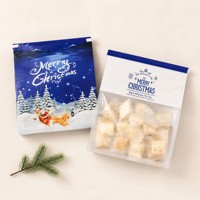 Sacs de boulangerie de Noël en kraft à fond plat avec lien métallique, imprimé Père Noël, avec fenêtre, qualité alimentaire, pour biscuits, friandises, bonbons, chocolat