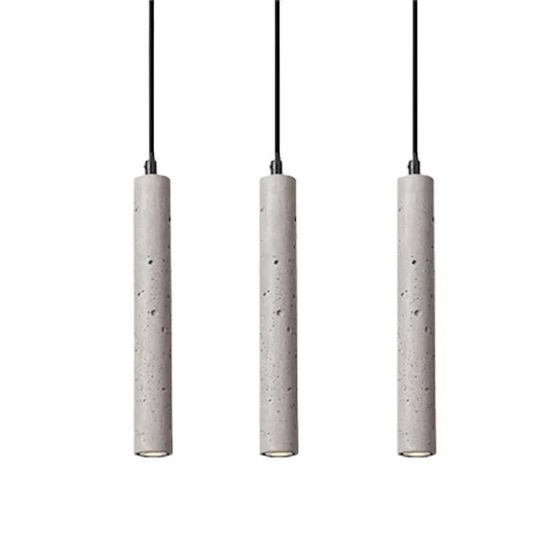 Cement made home decor concrete lamp kitchen island led hanging lamp designers restaurant bars nordic modern tube pendant light