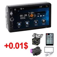 Reproductor de Audio y vídeo para coche, pantalla táctil de 7 pulgadas, 2 Din, BT, FM, MP3, MP4, USB, Radio Estéreo, MP5, 7010