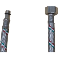 Tuyau d'arrivée de robinet anti-fuite en laiton avec tube intérieur tressé EPDM, raccord mâle F1/2" x M10 DN8 en acier inoxydable 304, pour cuisine et salle de bain, direct usine