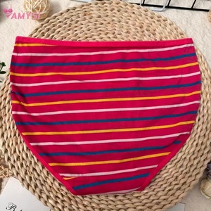 8875 #   Braguitas de Algodón Transpirable a Rayas Coloridas de Talle Alto para Mujer, las Más Vendidas - Product Image 6