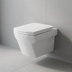 WC suspendu mural monobloc en céramique au design européen moderne pour salle de bain, sanitaires - Product Image 1