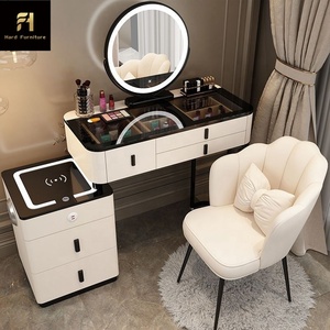 Gabinete <span class=keywords><strong>de</strong></span> almacenamiento <span class=keywords><strong>de</strong></span> <span class=keywords><strong>espejo</strong></span> LED <span class=keywords><strong>de</strong></span> diseño Simple nórdico, mesa <span class=keywords><strong>de</strong></span> maquillaje <span class=keywords><strong>de</strong></span> princesa multifuncional - Product Image 2