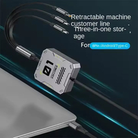 Dropshipping Products 2025 UC021 Mecha 100W Universal Charger Cable TPE Retractable 3in1 Usb Cable for Cell Phone Data Cable