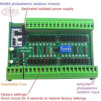 Carte collectrice numérique à commutation d'entrée isolée optiquement 16/32/48CH NPN/PNP Module RS485 Modbus RTU DC 12V 24V