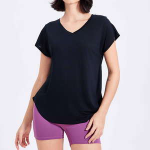 Haut court de <span class=keywords><strong>yoga</strong></span> décontracté léger et uni pour femme, séchage rapide, respirant, amincissant, idéal pour la course et le fitness - Product Image 5
