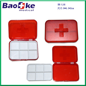 Hoshina Mini Pastillero de 6 Compartimentos Rojo PP Portátil para Viaje, Estuche Hermético a Prueba de Humedad para Almacenamiento de Medicamentos - Product Image 4