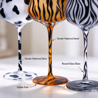 Chopes à bière fantaisie en verre dépoli peintes à la main avec logo, motifs Léopard, Zèbre, Tigre, pour usage hôtelier, cadeaux de fête, vente en gros, grand format, compatibles lave-vaisselle
