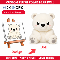 Peluche personnalisée Ours polaire, figurine arctique, animal en peluche, poupée douce, conception OEM ODM