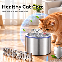 Fontaine à eau automatique pour animaux de compagnie OEM ODM 2,2 L ultra-silencieuse, écologique, avec bol en acier inoxydable massif rechargeable