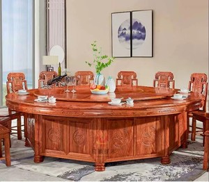 Mesa de comedor grande de caoba roja de sándalo, modelo Hedgehog 20 Grand Hotel, con ramas de caoba de origen Guangdong - Product Image 5