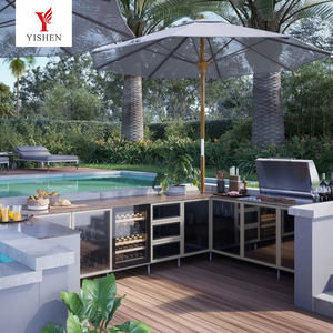 Cuisine d'extérieur modulaire en acier inoxydable Bbq pour grill four à <span class=keywords><strong>pizza</strong></span> ensemble de meubles de jardin Cuisine îlot complet avec évier - Product Image 4