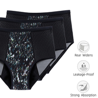 Sous-vêtement menstruel pour femme Super Absorption 4 couches Culotte menstruelle étanche Impression réactive Culottes Menstruelles