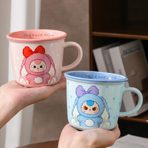 Mug en céramique avec poignée, motif à pois, pour enfants, cadeau de rentrée scolaire, tasse individuelle 8901 - Product Image 5