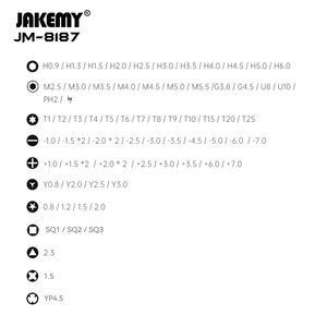 Juego <span class=keywords><strong>de</strong></span> Destornilladores <span class=keywords><strong>de</strong></span> Precisión JM-8187, 83 Piezas, Caja <span class=keywords><strong>de</strong></span> Herramientas para Reparación <span class=keywords><strong>de</strong></span> Teléfonos Móviles y Computadoras Portátiles, Acero, OEM, <span class=keywords><strong>Punta</strong></span> Magnética Personalizable - Product Image 5