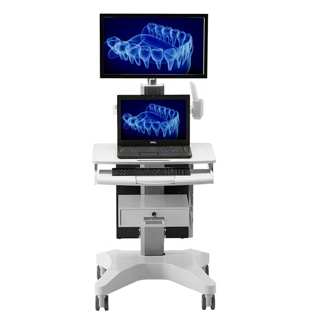 Medical Computer Dental Cart VESA Dental Oral Scanning Cart Trolley with Wheels for Office Hospital Workstation(BEWISER OC-1TB)