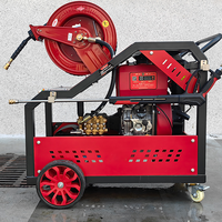 Nettoyeur haute pression industriel diesel à eau froide 250 bars (3500 à 4000 psi) avec enrouleur de tuyau