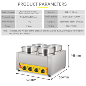 Restaurant 220V Electric Stainless Steel Hot Chocolate <b>Heater</b> Bain Marie - Product Image 3