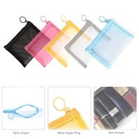 5 pièces beauté maquillage rouge à lèvres cosmétique accessoires organisateur Mini fermeture éclair maille sacs petit Kit de voyage pochette de rangement