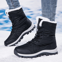 Bottes de neige montantes imperméables pour femme, chaudes et épaisses, pour la randonnée en extérieur, chaussures en coton, baskets