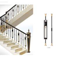 Balustre et escalier intérieurs de luxe en laiton de style européen Villa Maison Garde-corps en métal Main courante simple