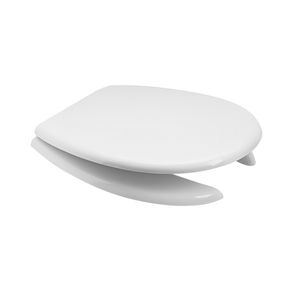 Asiento de Inodoro de Madera Kela Blanco, 60 cm de Largo, 40 cm de Ancho, 6 cm de Alto, para Uso en Baños - Product Image 1