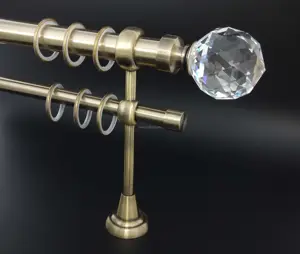 New Arrival Morden Luxury Home Decor Eco-Friendly Crystal Ball Curtain Rod Finial For Living Room