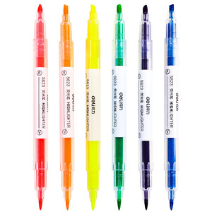 Deli S627 Dual-Ended Highlighter Pen 6 Colors Thick And Thin Tip For Students Stationery - Product Image 5