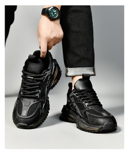 Nouvelles chaussures de sport tendance pour hommes - matériau en mesh pour une respirabilité optimale, grandes tailles, chaussures de course décontractées - Product Image 6