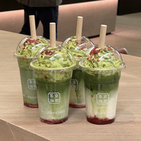 Gobelet jetable pour boisson au thé à bulles matcha de 14 oz, 16 oz, 24 oz, gobelet à emporter, gobelet en plastique transparent pour boissons froides