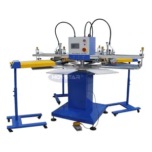 Rotary Size 3 Color Screen Printing Machine For T shirt Cotton Bag Non Woven Bags