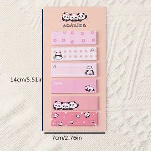 Adorables Notas Adhesivas con Diseño de Panda y Pestañas de Índice, Papelería Femenina y Linda, Artículos Esenciales para el Estudio y la Oficina, Regreso a Clases - Product Image 2