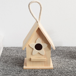 Nichoir en bois en forme de maison en pin, artisanat, décoration d'intérieur, cadeau - Product Image 3