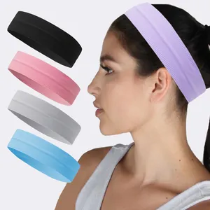 Karışık renkler Yoga spor Headbands kadınlar erkekler için özel yumuşak elastik streç atletik Headbands