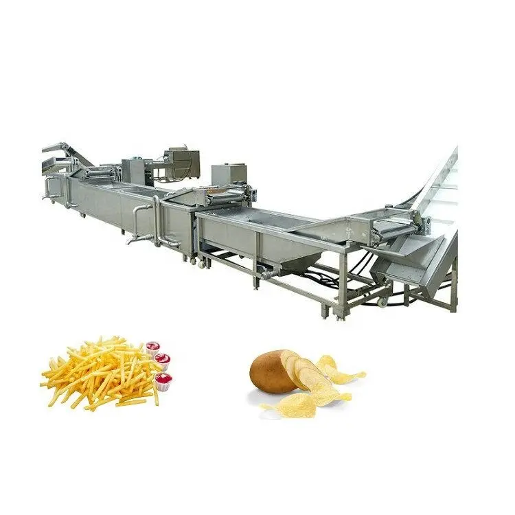 خط إنتاج وماكينة صناعية لإعداد البطاطس المقلية المجمدة والبطاطس والطبيوكا على نطاق واسع بكمية 200 كجم و300 كجم