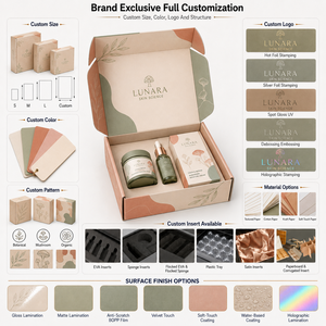 Scatola in Carta Kraft Ecologica Personalizzata, Confezione di Lusso per Cosmetici e Prodotti Skincare con Inserto per Set di Creme - Product Image 3