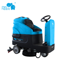 Mini Hippo - Autolaveuse industrielle à conducteur assis - Machine de nettoyage de sols commerciale haute efficacité avec de grands réservoirs d'eau