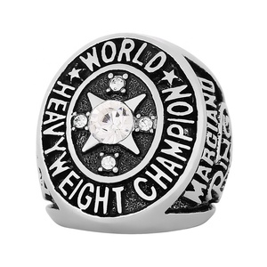 Anillo de Campeonato de Boxeo de Peso Pesado Roger <span class=keywords><strong>Marciano</strong></span> 1952, Clásico, Plateado, de Aleación, Venta al Por Mayor/Personalizado - Product Image 2