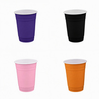 Gobelets en plastique jetables sans BPA de 18 oz, gobelets en plastique rouges pour fêtes, bars, discothèques, beer pong, pour boissons froides et chaudes