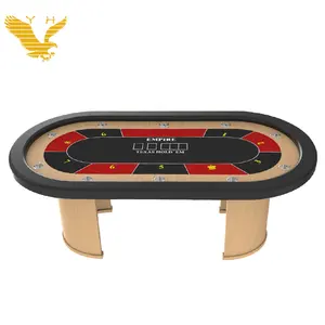YH Solid Wood Base Gamble Table Gambling Texas Poker Table For 10 Persons Used
