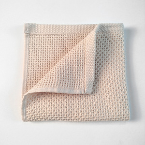 Chiffon de nettoyage pour gaufres à bords roulés à double usage Tampons à récurer absorbants en coton Forme carrée Essuyage de table de cuisine Séchage humide - Product Image 5