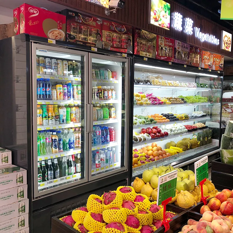 सुपरमार्केट कांच दरवाजा बार बीयर की बोतल कूलर शोकेस प्रदर्शन फ्रिज रेफ्रिजरेटर के लिए बिक्री