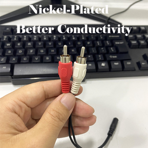Cable de Video de PVC de Longitud Personalizable, Adaptador de Conector Macho de 3.5mm a Doble RCA Macho, Control de Micrófono, Cable de Altavoz de Cobre Desnudo de 28 AWG - Product Image 3