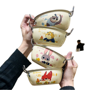 Offre Spéciale – Bol alimentaire pour enfants Zootopia en acier inoxydable à double poignée, style mignon, haute esthétique, cadeau d'anniversaire, usage quotidien - Product Image 1