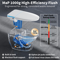 Stock local US Onirap Toilette intelligente avec couvercle automatique, à poser au sol, télécommande, cuvette allongée, bidet électrique, toilettes intelligentes