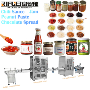 Nước sốt làm đầy dây chuyền sản xuất điền đóng nắp hệ thống dán nhãn cho Ớt dán Salad Dressing lẩu cơ sở Mứt Mật Ong - Product Image 1